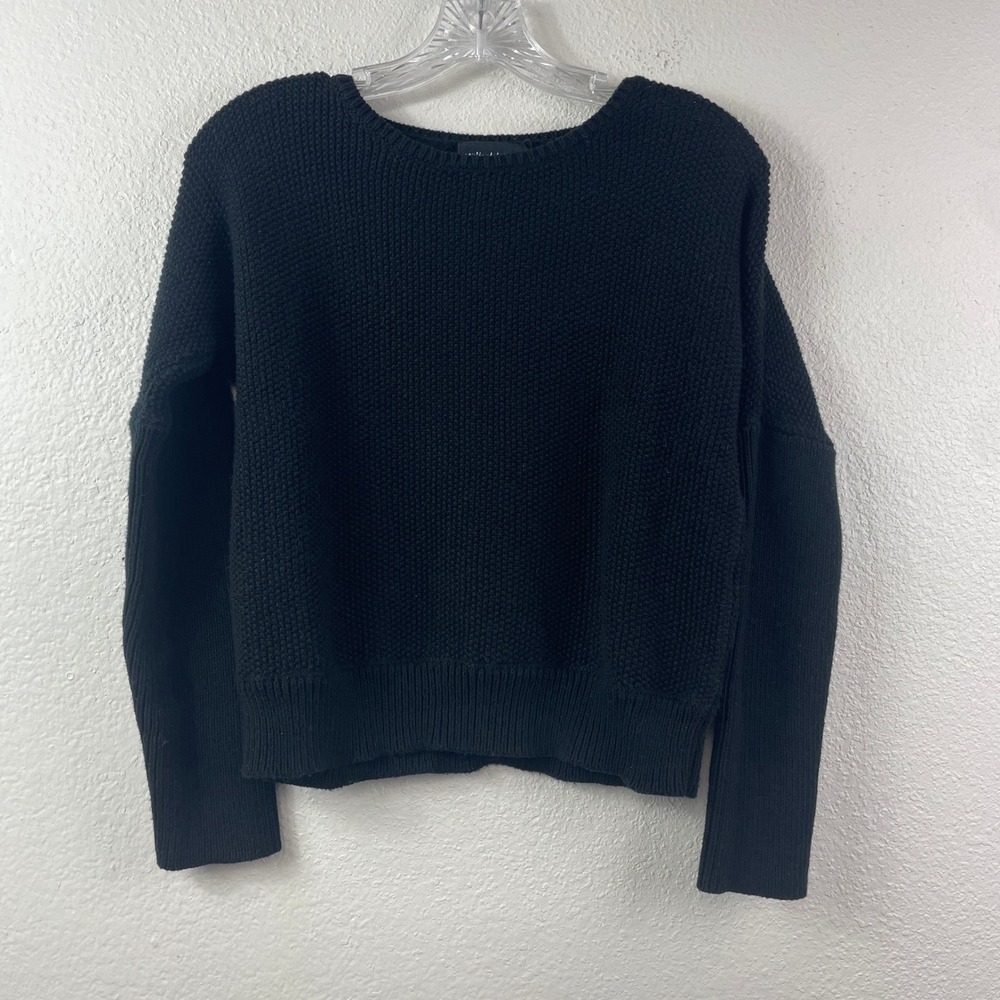 Atelier Delphine Black Tanguis Cotton Popcorn Knit Sweater XS Made‎ in Peru